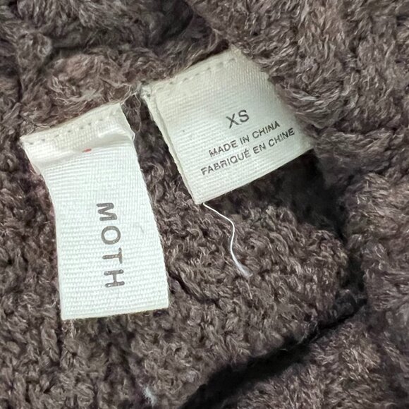 Anthropologie Moth Cowl Neck Poncho Textured Knit Sweater Womens XS - Picture 7 of 11